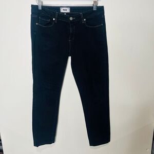Paige Skyline Ankle Peg Black Overdye Jeans Size 30